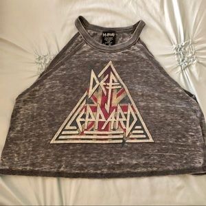 Band crop top // Def Leppard